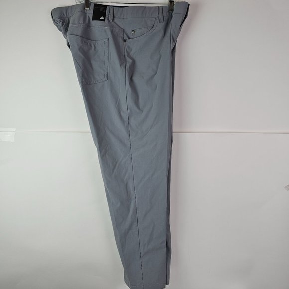 Adidas Pants Mens 38x30 Gray Solid Go-To 5-Pocket Tapered Golf Performance - Picture 9 of 9